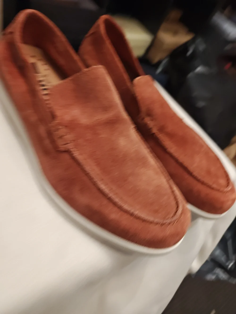 Mephisto Men's Suede Slip-On Loafers in Rust Orange 8